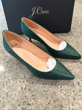 J.Crew Sophia pumps in snake-embossed leather